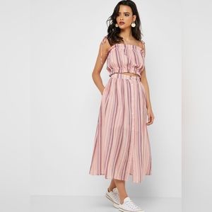 English Factory New pastel pink stripe skirt- SM